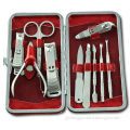 10pcs Stainless Steel Different Types Manicure Tool with Travel Size Red Purse-shaped Bag